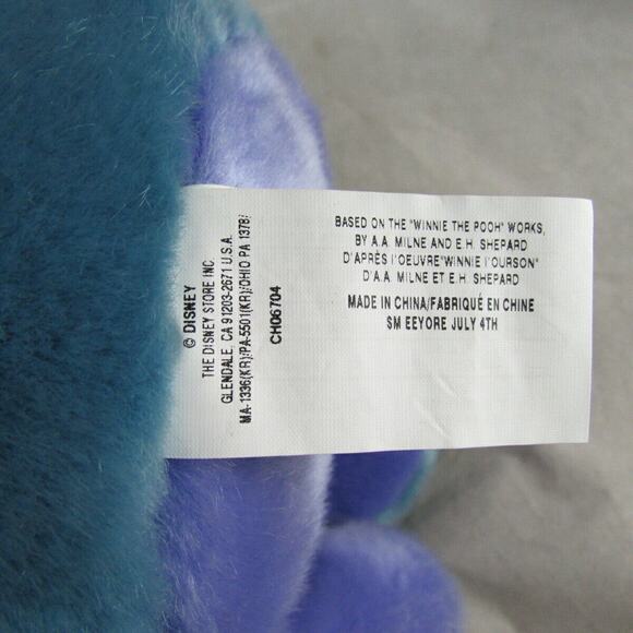Disney Store Patriotic Eeyore Stuffed Plush Animal Pooh Friend 11" Character Toy - Picture 9 of 9